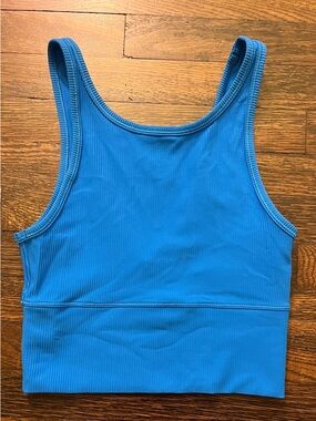 lululemon athletica Bright Blue Ribbed Crop Tank